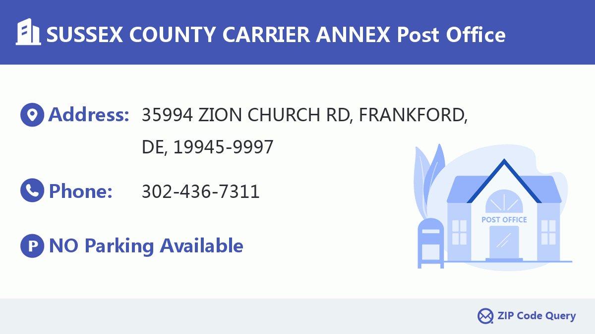 Post Office:SUSSEX COUNTY CARRIER ANNEX